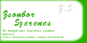 zsombor szerencs business card